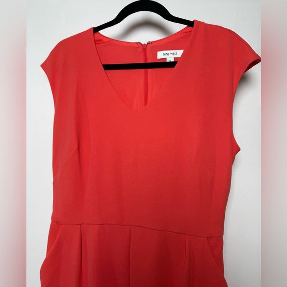 Nine West Coral Wide Leg Jumpsuit with Belt Size 10 - Picture 4 of 13